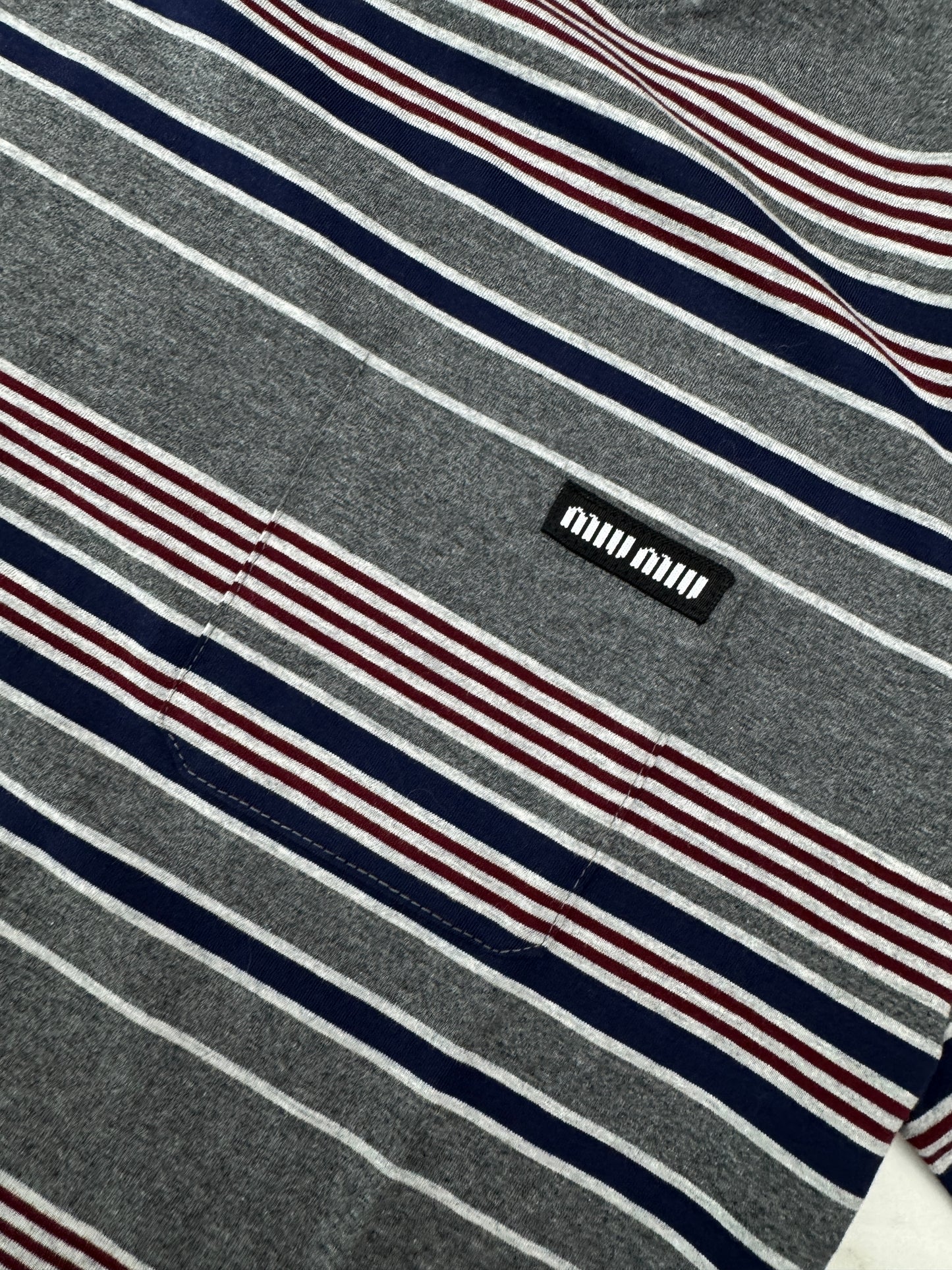 MIU MIU 長袖條紋T恤