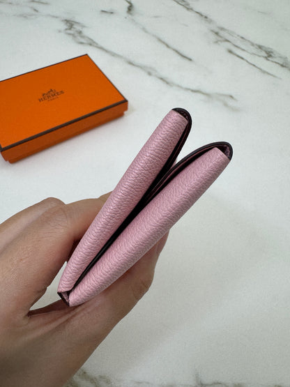 HERMES Calvi Duo 櫻花粉山羊皮 Rose Sakura