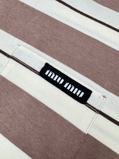 MIU MIU 針織條紋T恤