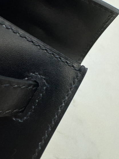 HERMES Mini Kelly I 黑金 Box皮 Kelly Pochette