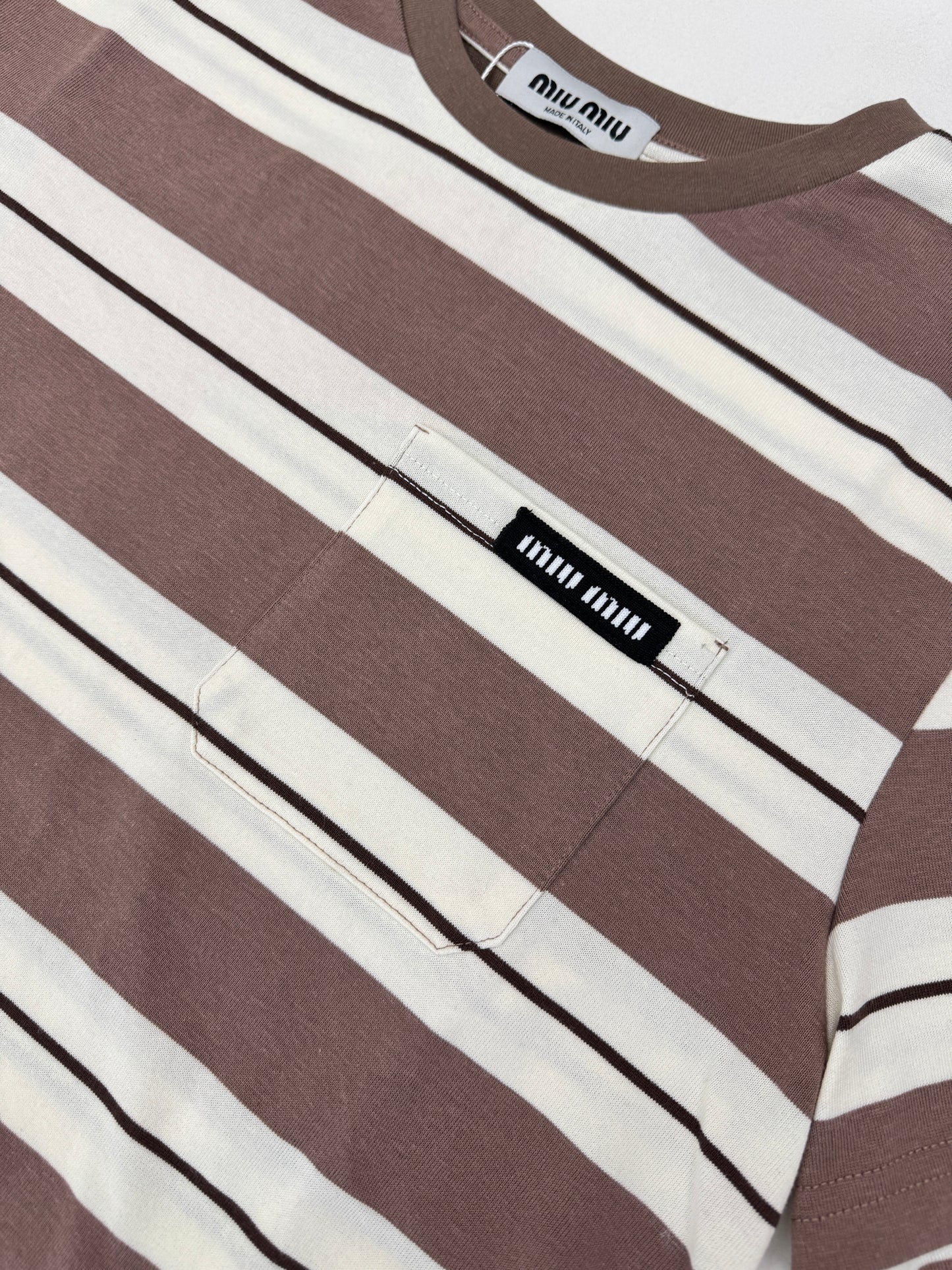 MIU MIU 針織條紋T恤