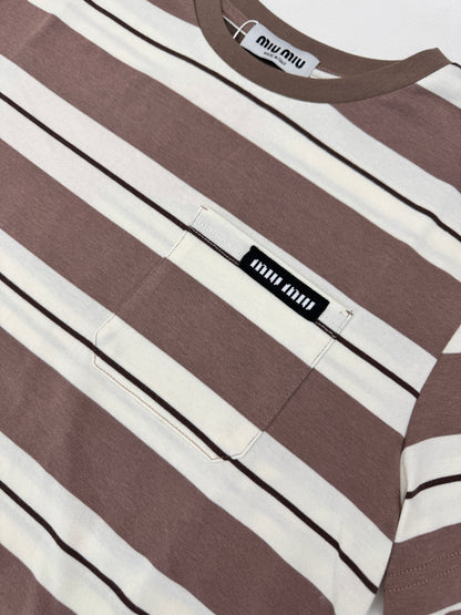 MIU MIU 針織條紋T恤