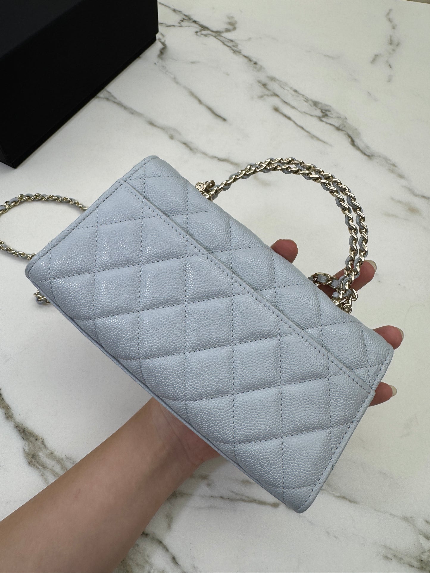 CHANEL 25S Kelly 手機包 Baby Blue