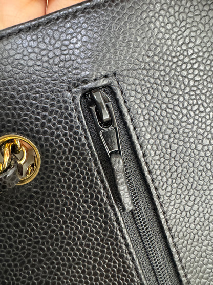 CHANEL CF25 Medium 黑金牛 Black Calfskin GHW