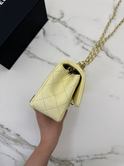 CHANEL Mini CF20 25S小雞黃 Lambskin