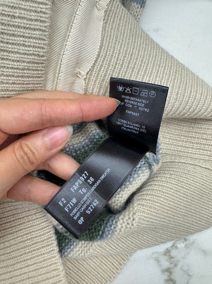 LORO PIANA Baby Cashmere Fobello Stripes Cardigan Green