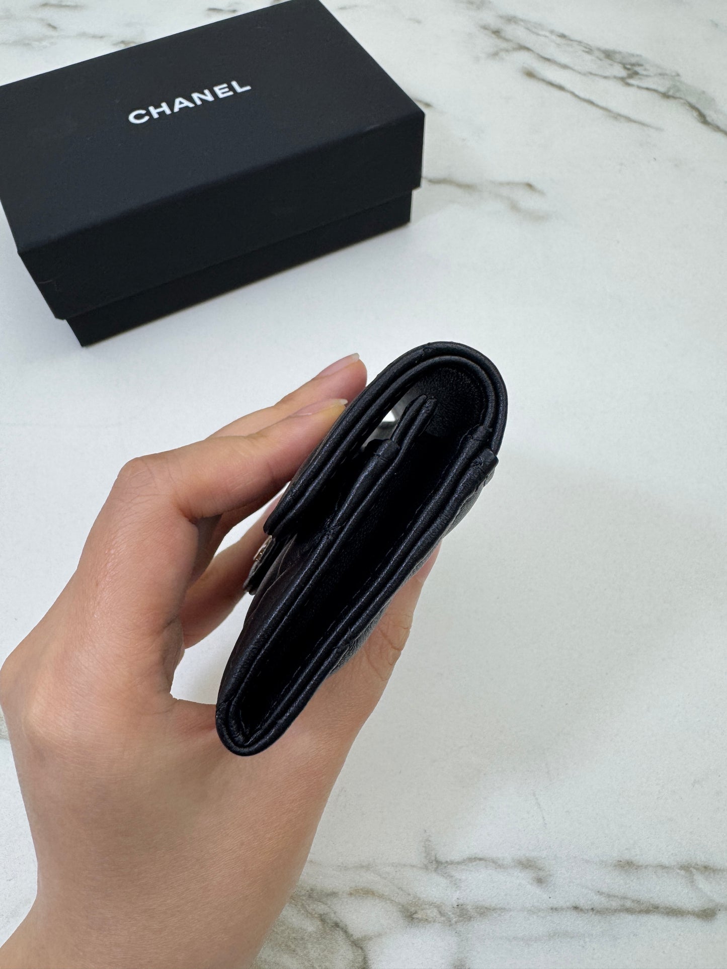 CHANEL CF Cardholder 羊皮黑金