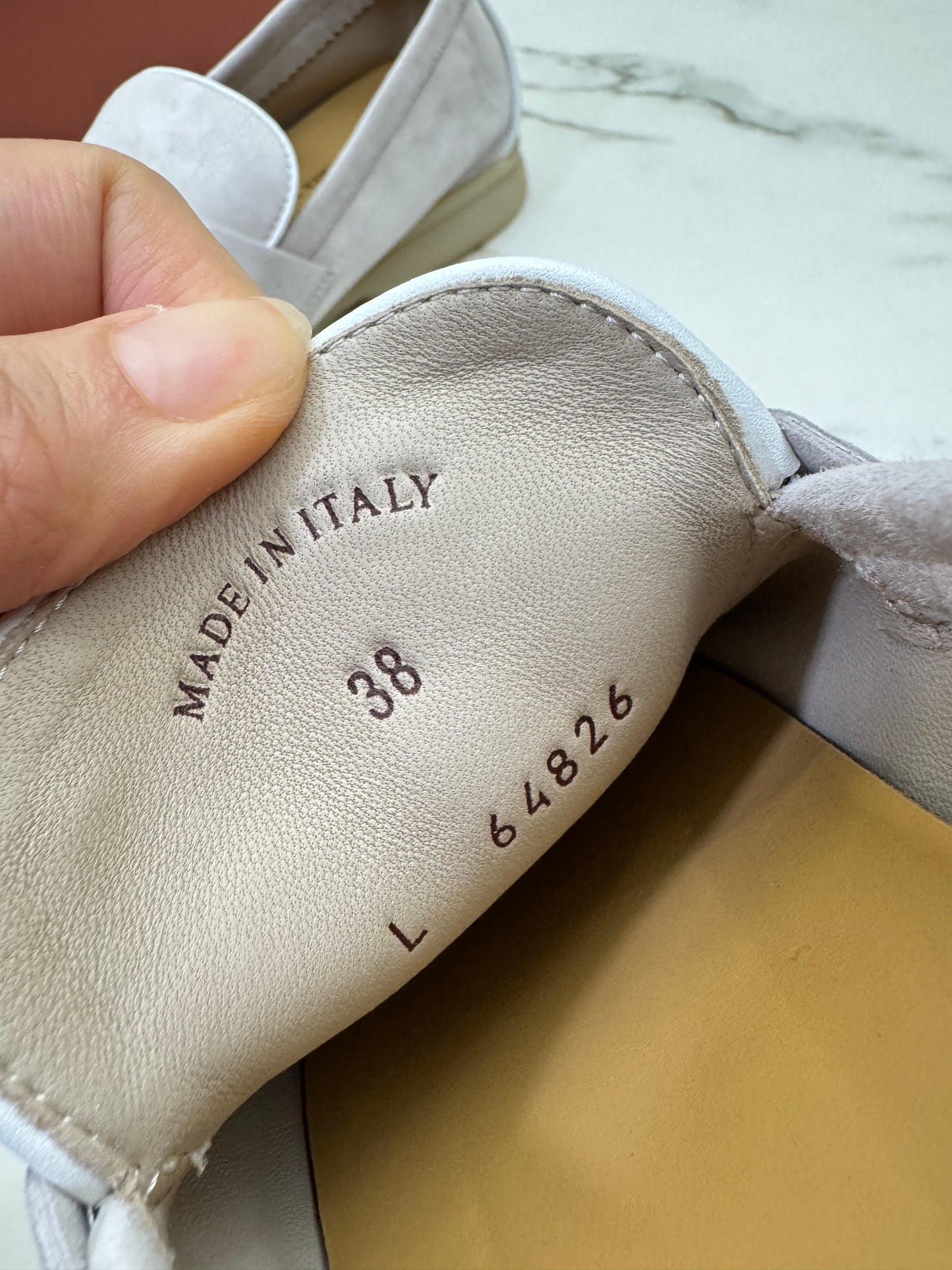 LORO PIANA Summer Walk 珍珠灰滾邊款樂福鞋