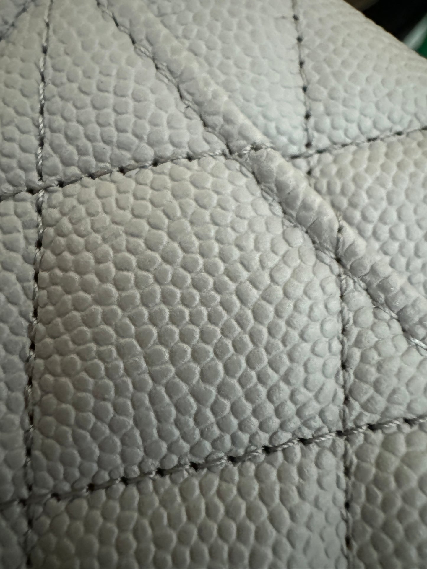 CHANEL 經典CF卡包 淺灰 牛皮