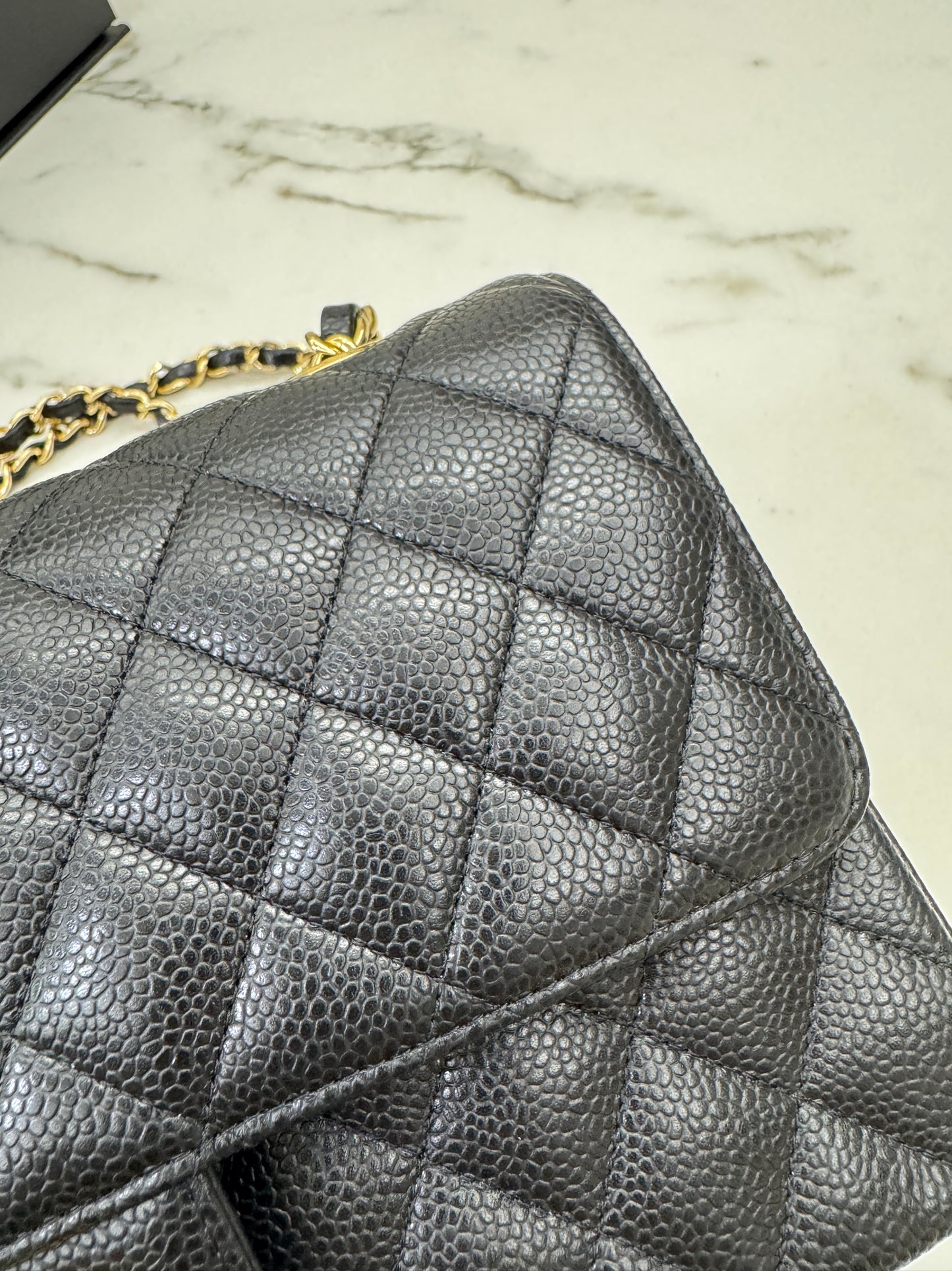 CHANEL CF25 Medium 黑金牛 Black Calfskin GHW