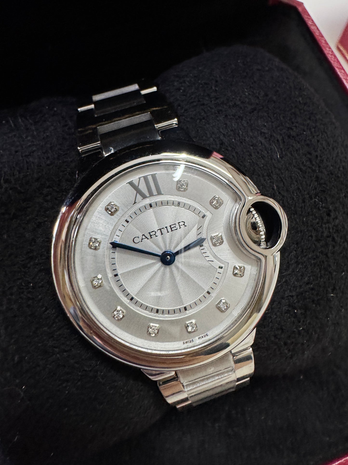 CARTIER Blue Balloon 33mm 鑽石盤【天然真鑽】