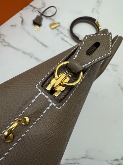 HERMES Bolide 25 大象灰金扣 Epsom Etoupe GHW