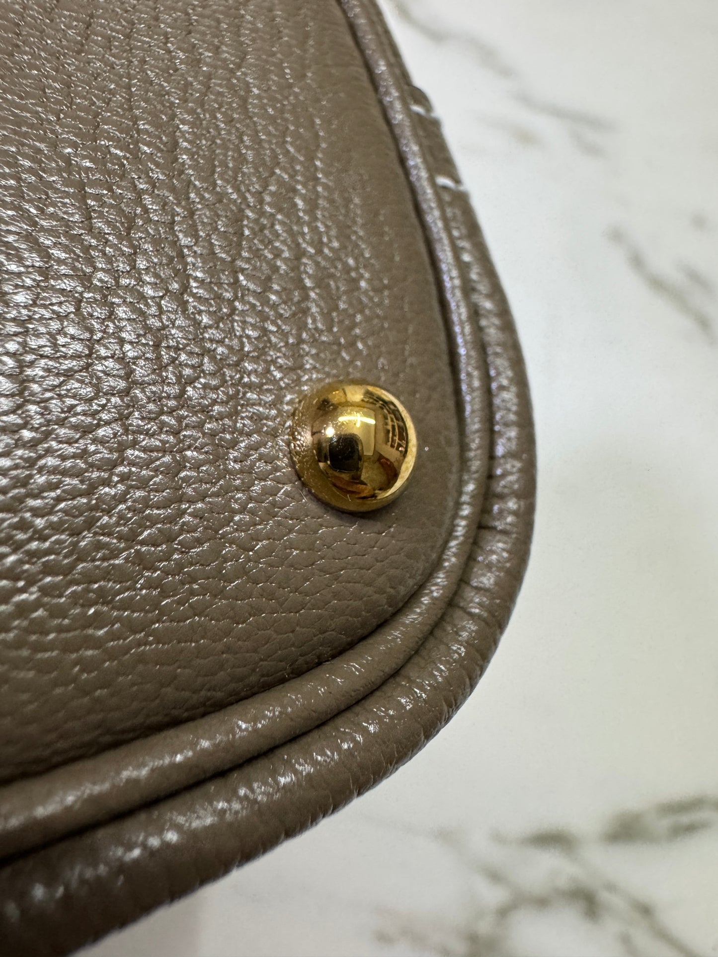 HERMES Mini Bolide 大象灰山羊皮 金扣