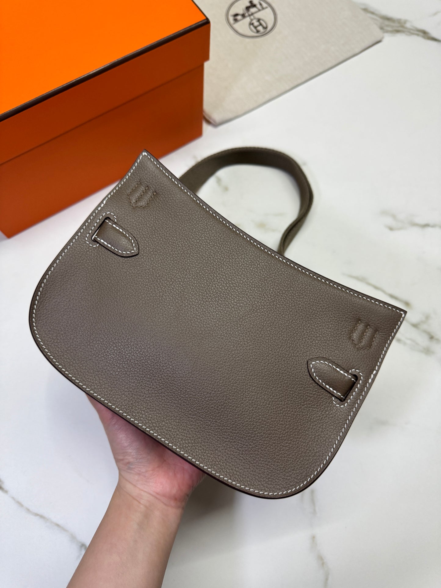 HERMES Jypsiere Mini 大象灰 金扣 evercolor 18 etoupe GHW