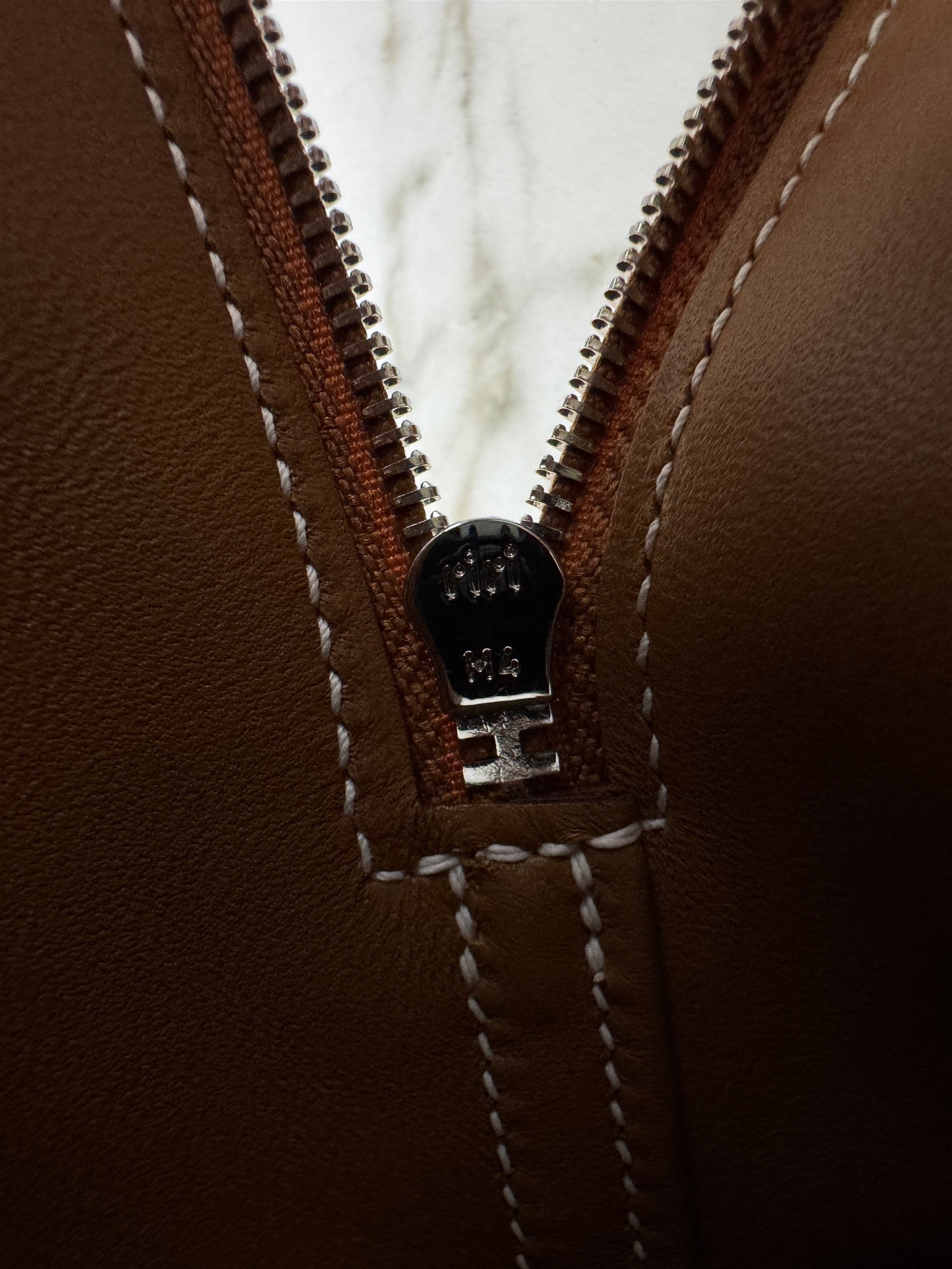 HERMES Mini Bolide 金棕色山羊皮 銀扣 Cherve Gold PHW