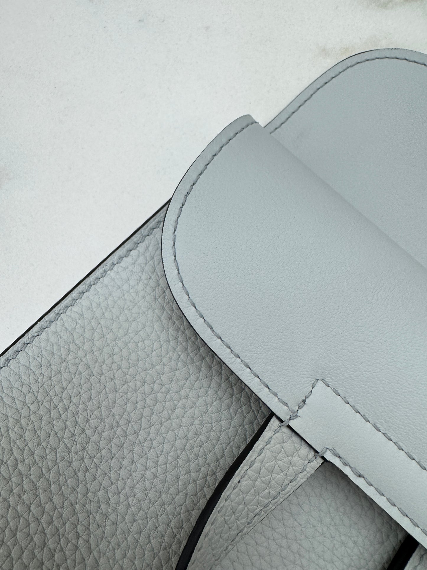 HERMES Halzan 25 聖杯藍銀扣 Bleu Pale