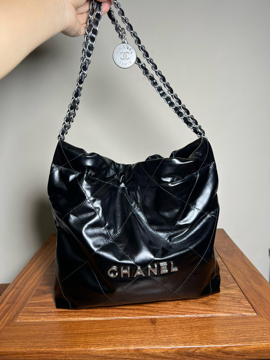 CHANEL 22bag 小號 黑銀