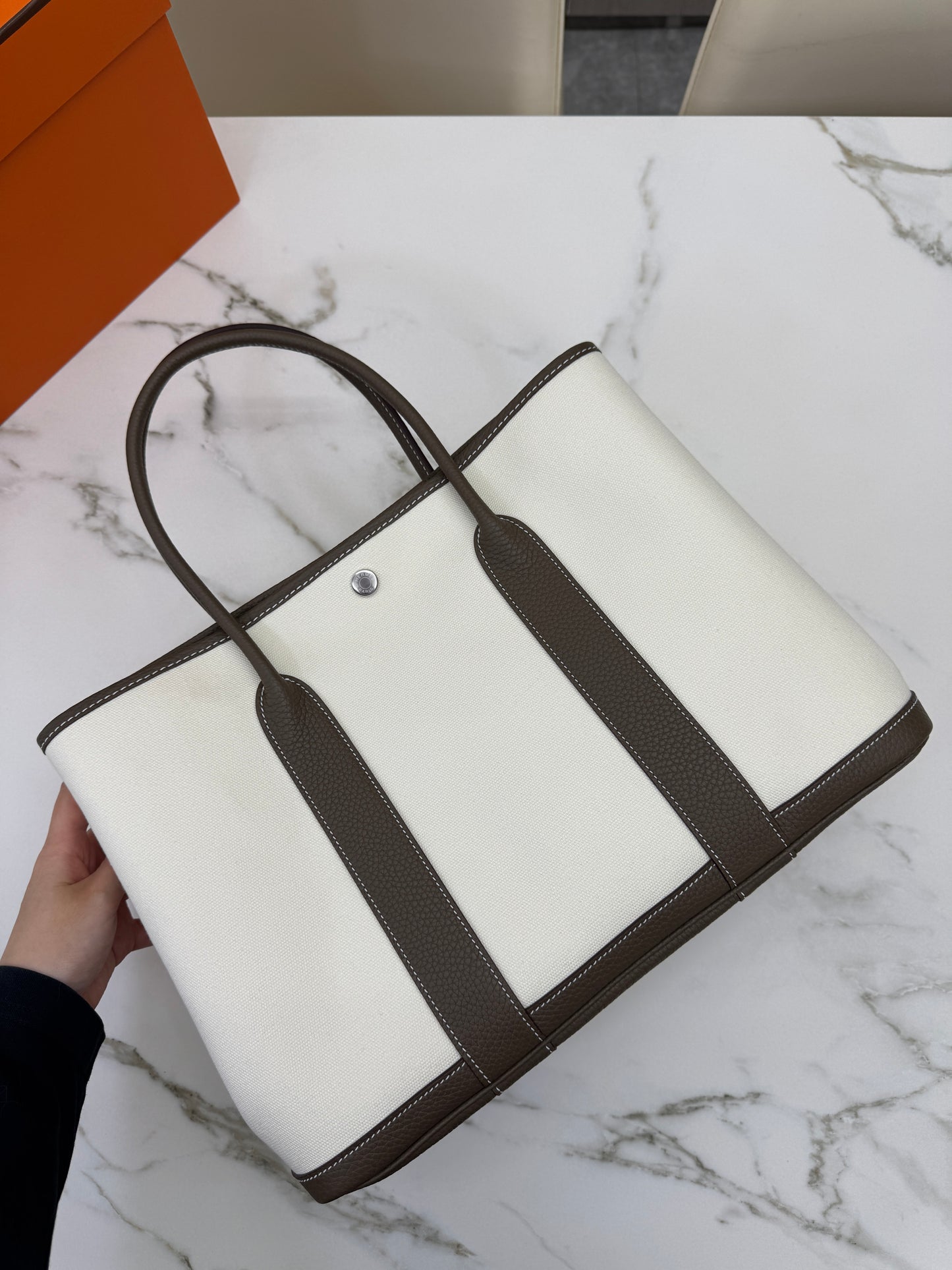 HERMES Garden Party 36 大象灰Negonda拼帆布