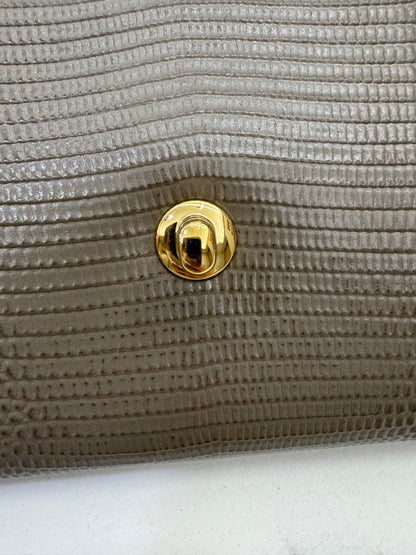 CHANEL 26A 蜥蜴壓紋 灰色Clutch