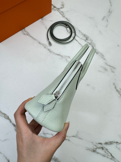 HERMES Mini Bolide 氣泡綠 山羊皮 銀扣 Mysore Vert Fizz PHW