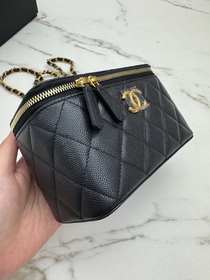 CHANEL 24S 調節扣 珠光黑長盒子