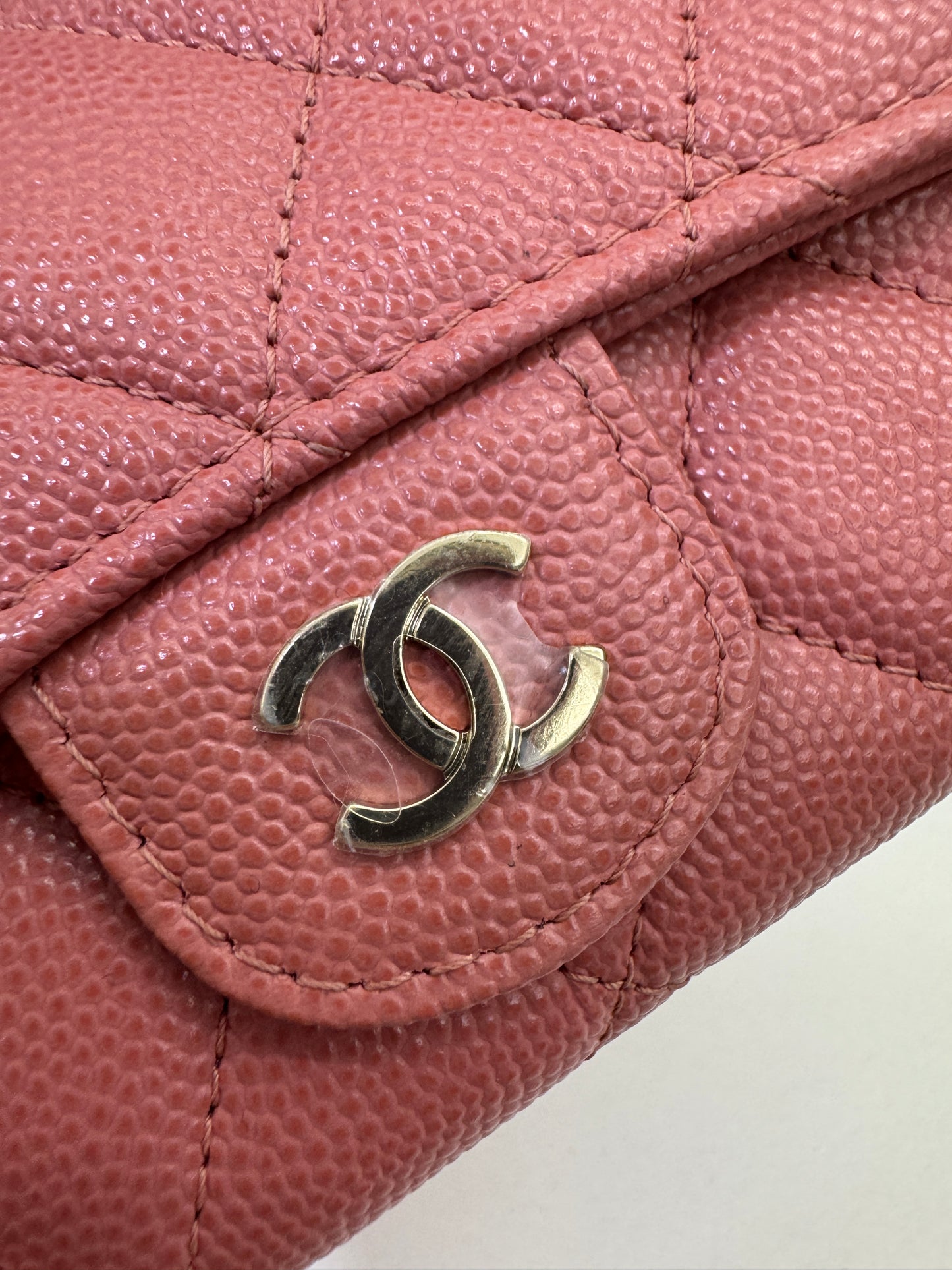 CHANEL CF Cardholder 珊瑚粉 牛皮