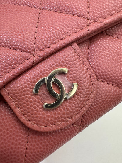 CHANEL CF Cardholder 珊瑚粉 牛皮