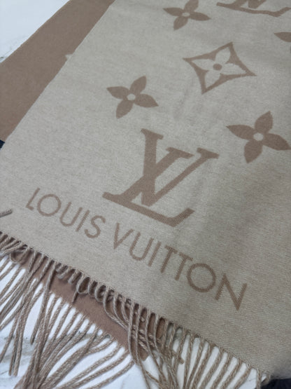 LV Reykjavik Scarf 100% Cashmere 淺奶茶色/米色 圍巾