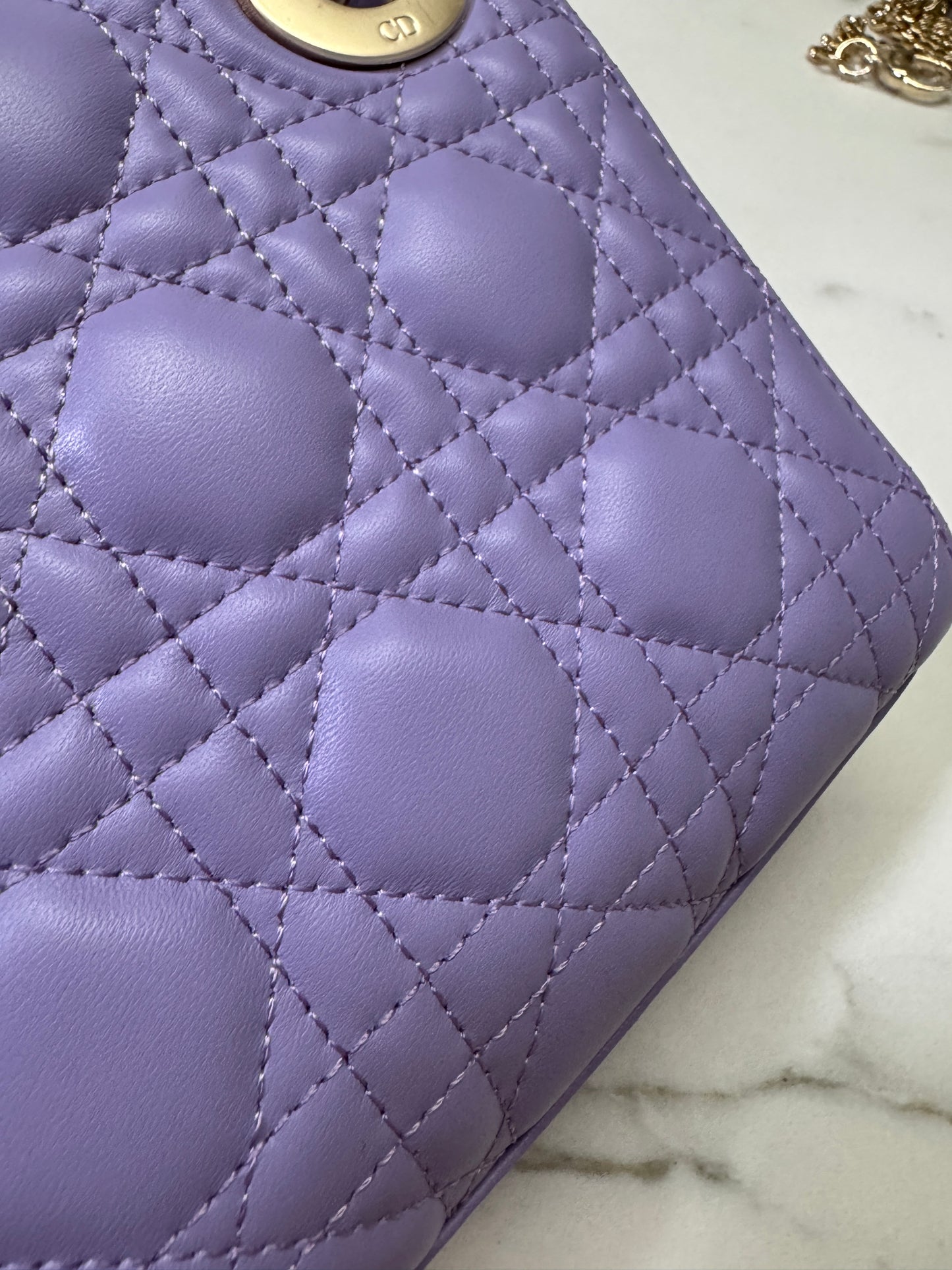 DIOR Mini Lady Dior 紫色羊皮