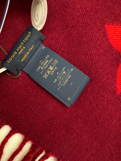 LV Reykjavik Scarf 100% Cashmere Rubis