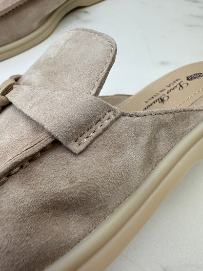 LORO PIANA Charms Walk Babouche Loafers Sand