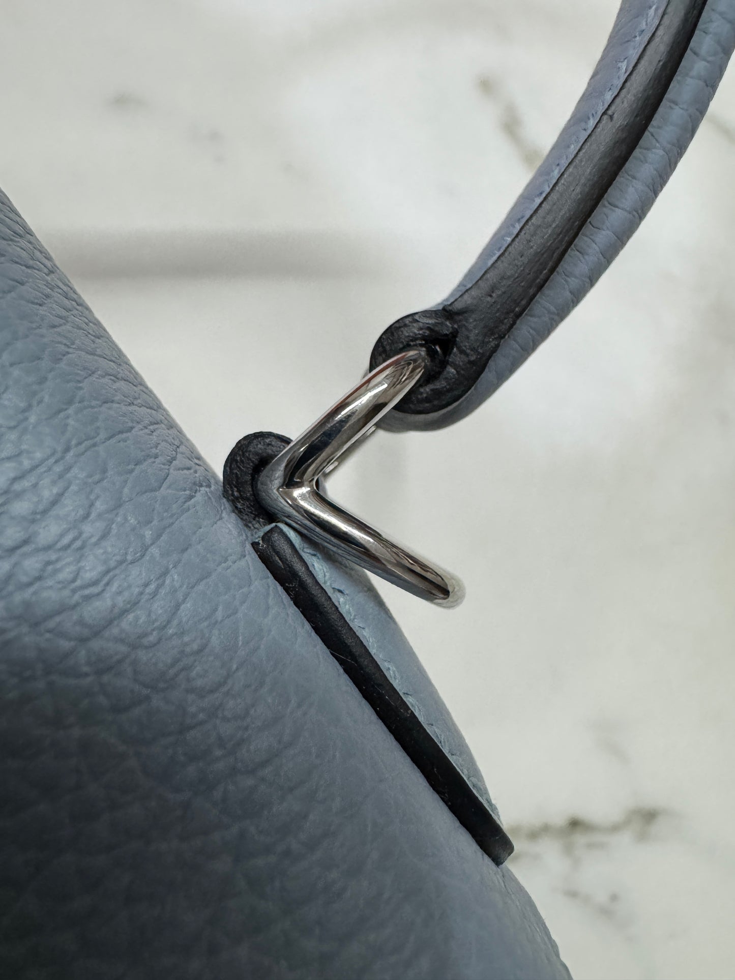 HERMES Kelly 25 亞麻藍 銀扣 內縫 Togo Selier