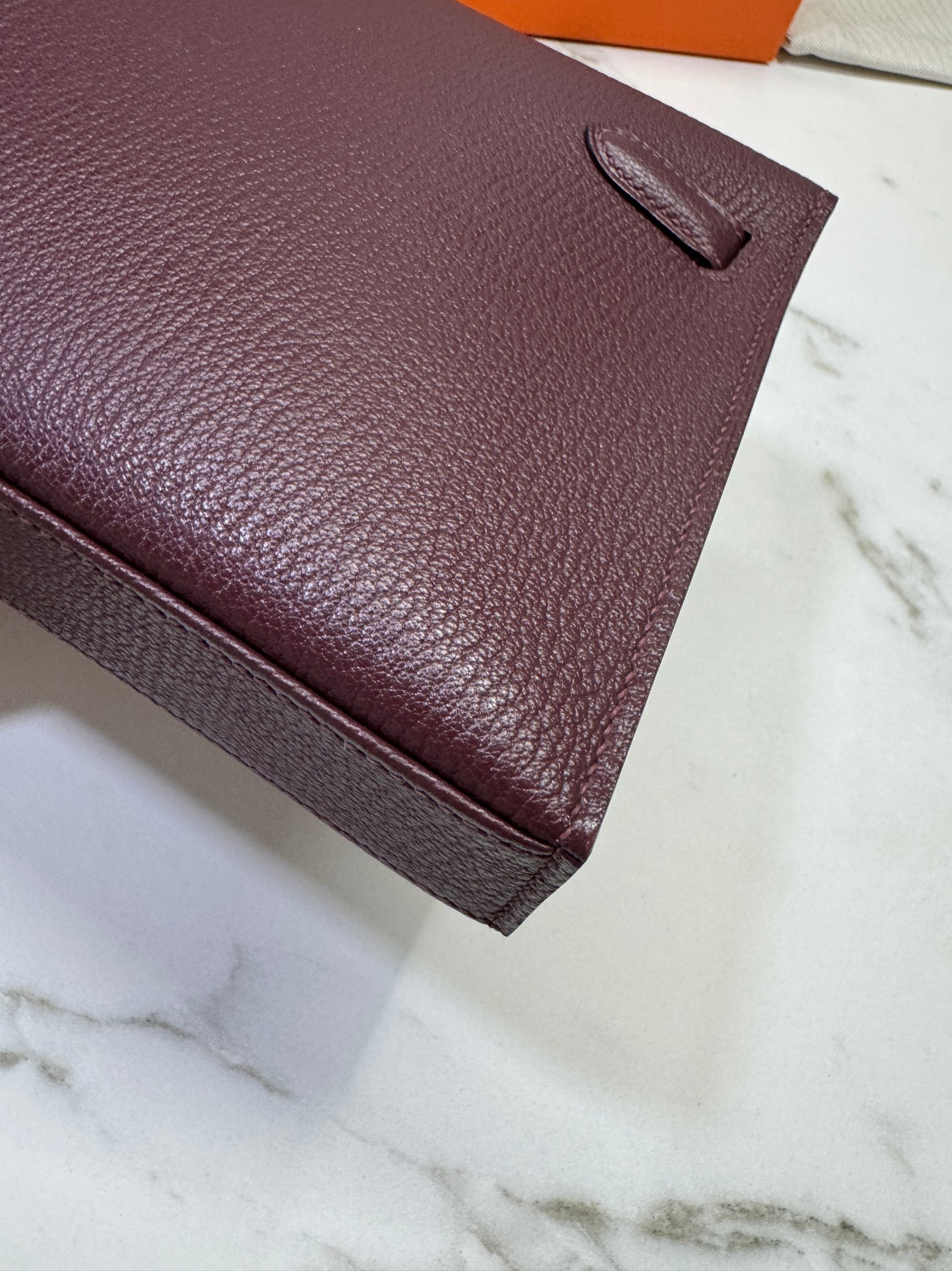 HERMES Kelly Elan 山羊皮 愛馬仕紅 Rough H PHW