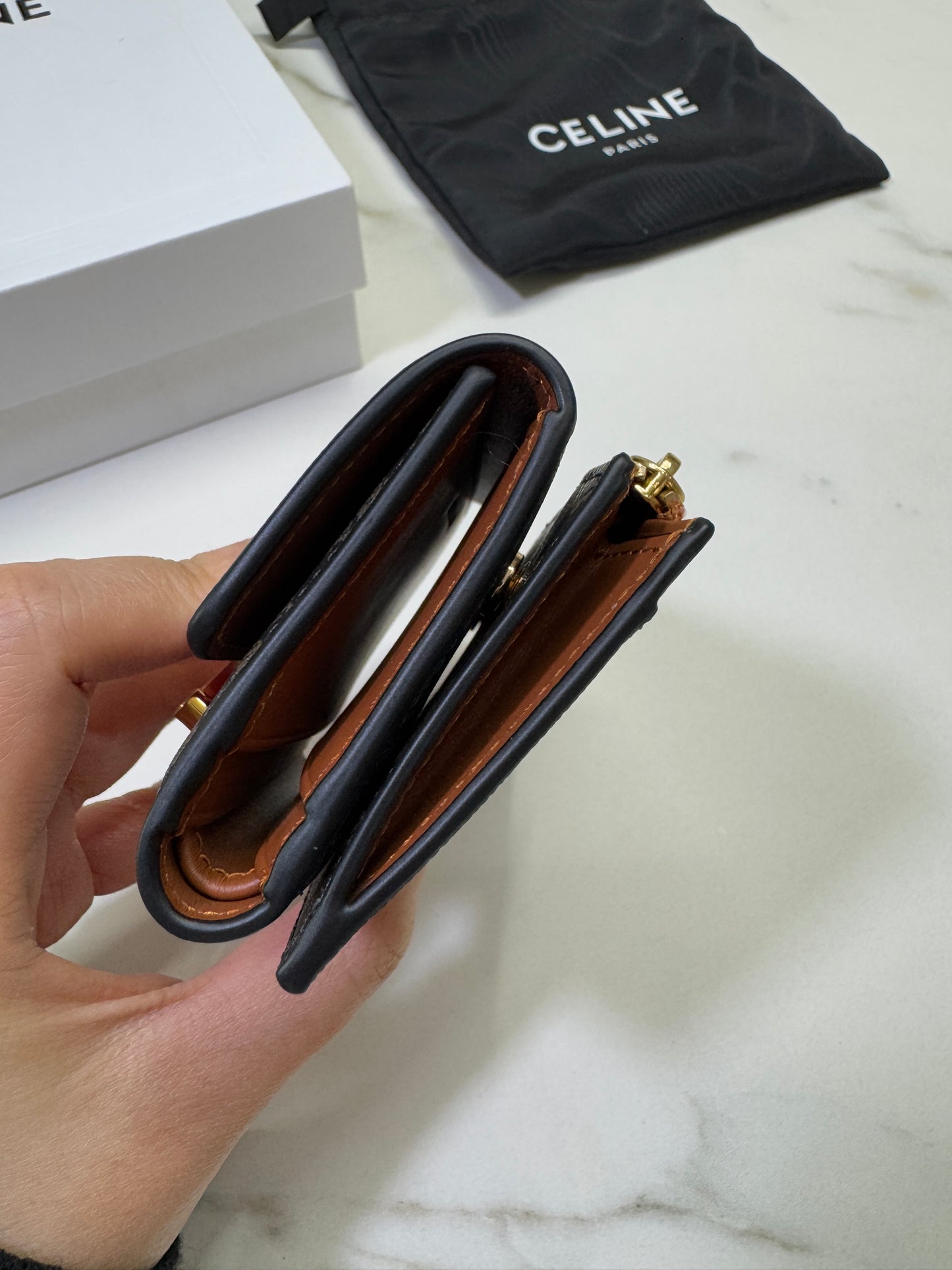 CELINE 兩件套三摺錢包 可拆式拉鍊零錢包