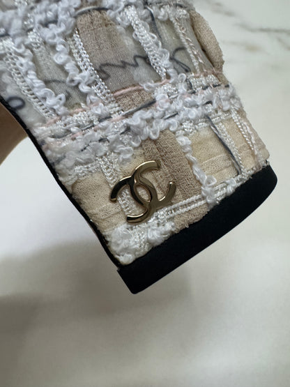 CHANEL 22P蕾絲字母 Slingback