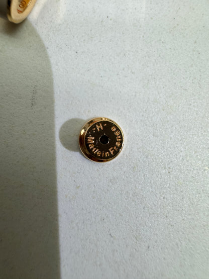 HERMES Mini Pop H 玫瑰金拼色耳環