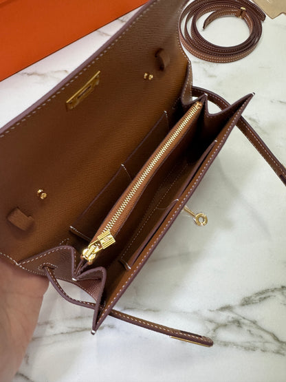 HERMES Kelly to-go 金棕色金扣 Epsom Gold GHW