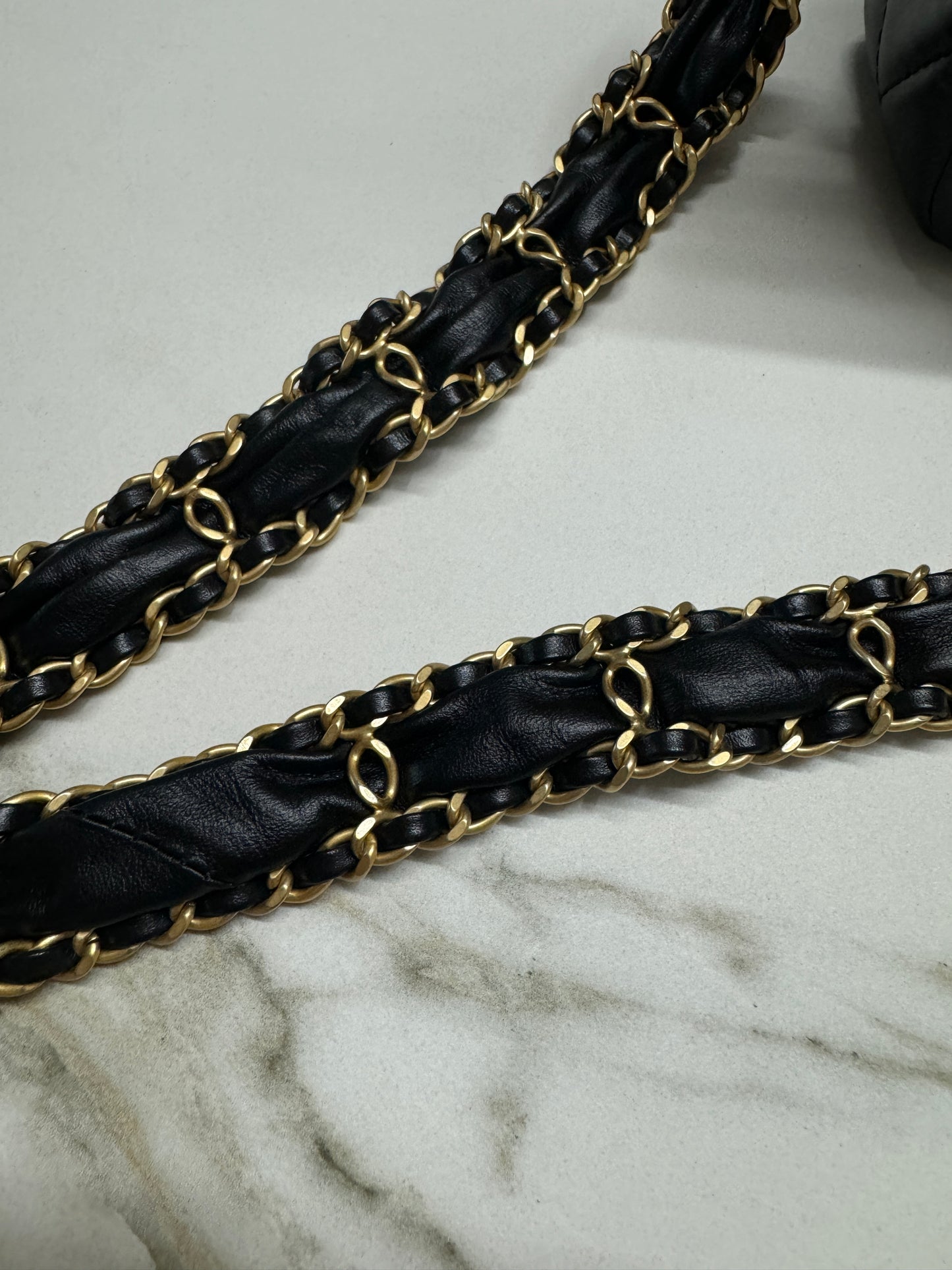 CHANEL 19系列 豆腐包 皺摺牛皮 黑色