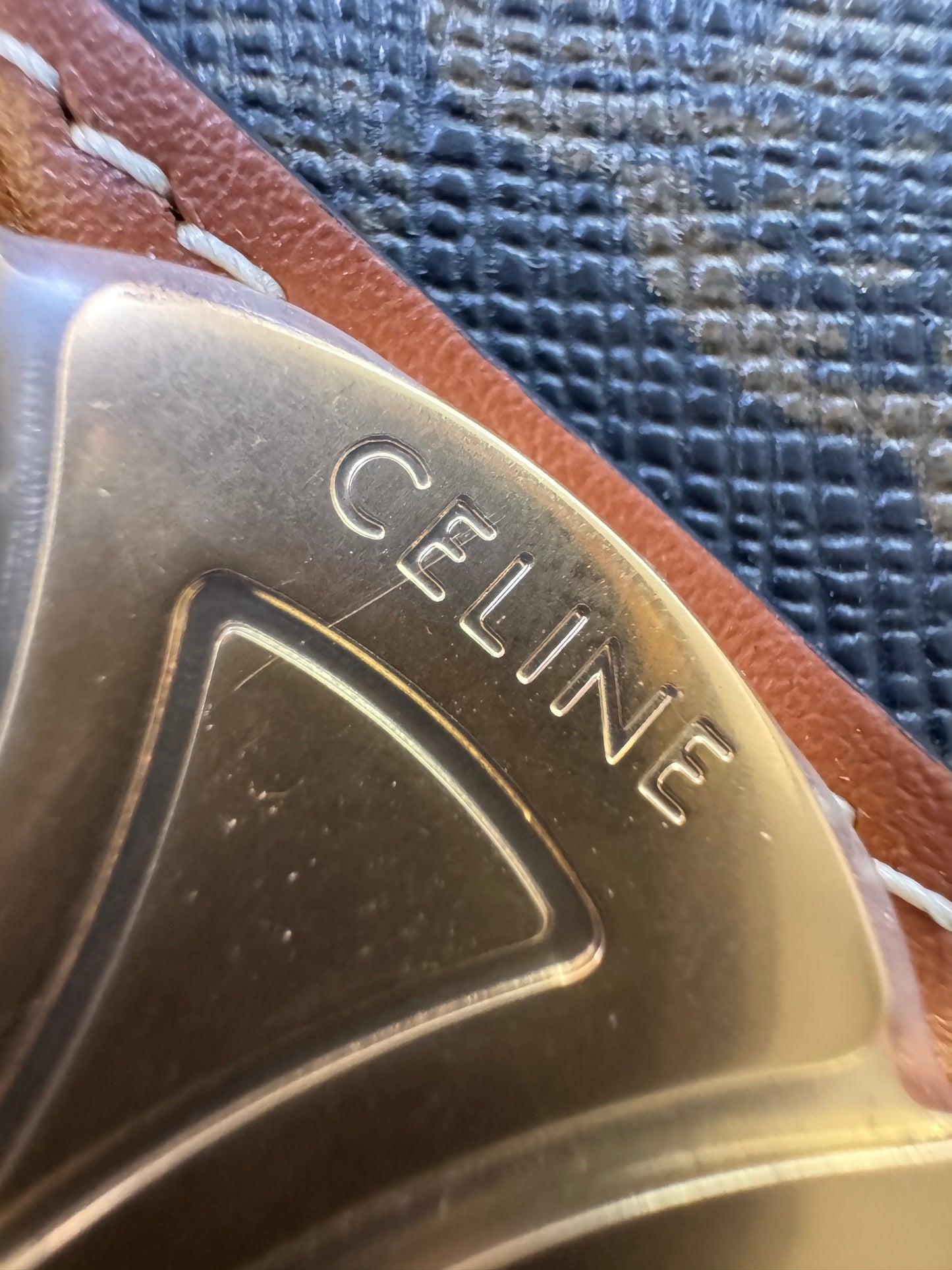 CELINE Triomphe Besace 凱旋門馬鞍包 老花Canvas