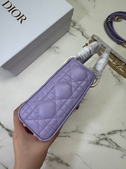 DIOR Mini Lady Dior 紫色羊皮