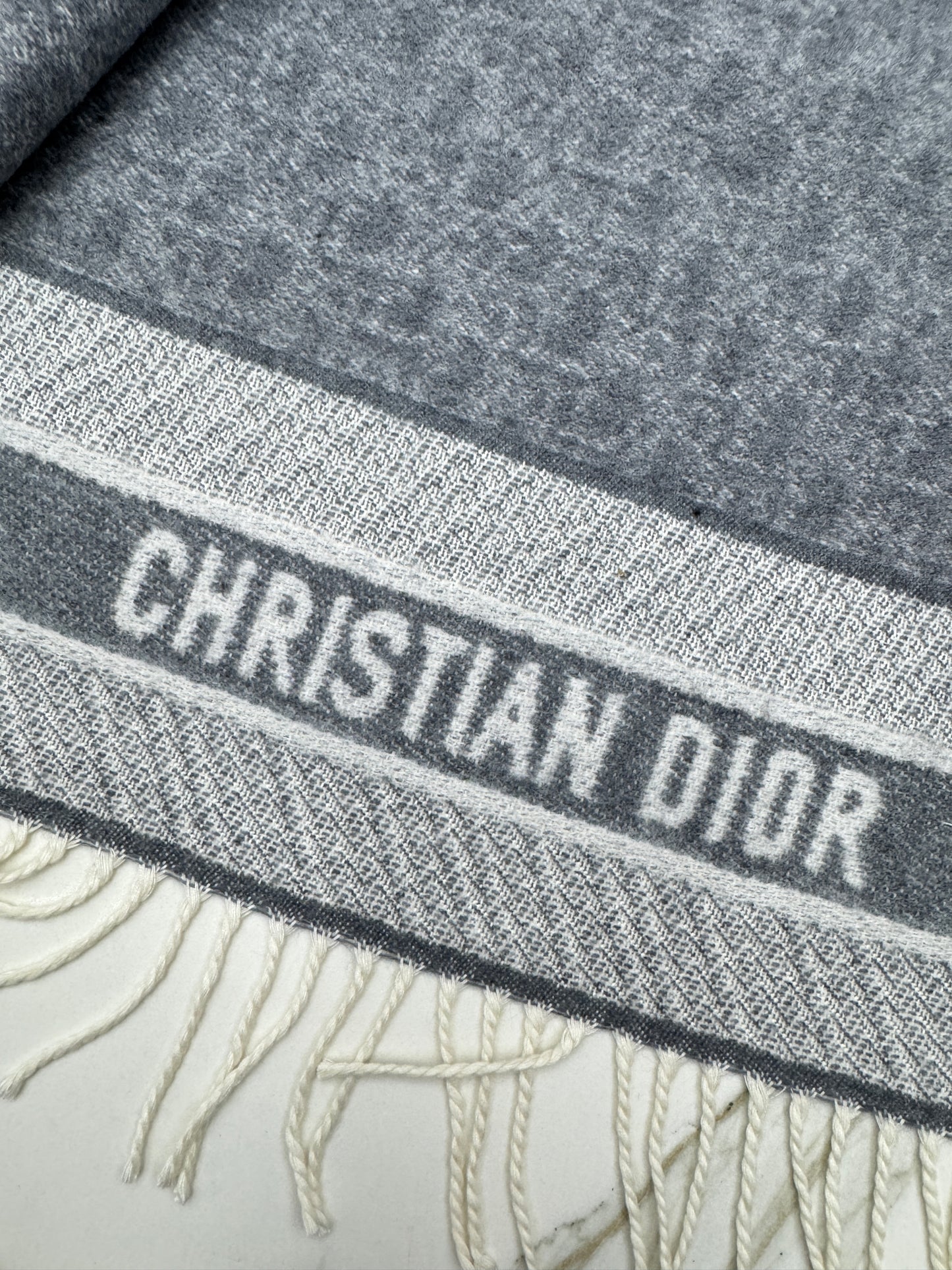 DIOR Oblique Scarf Grey 200x48cm