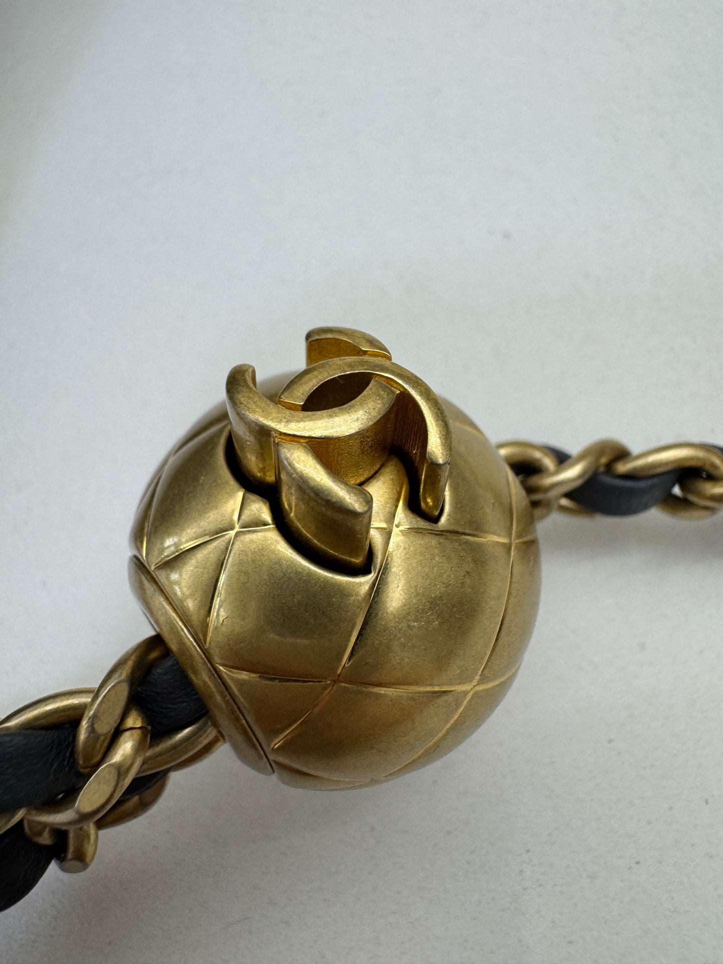 CHANEL 金球 Mini CF20 石墨灰 深灰羊皮