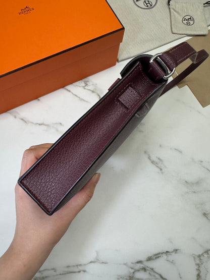 HERMES Kelly Elan 山羊皮 愛馬仕紅 Rough H PHW