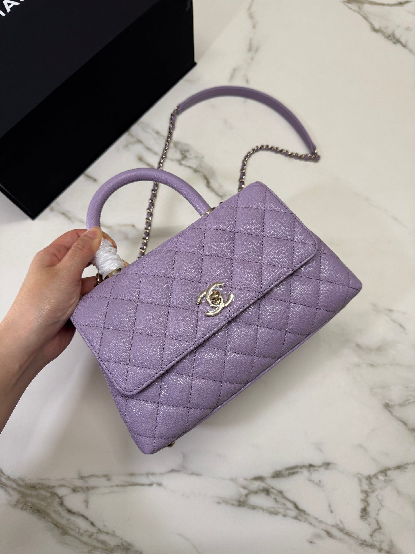 CHANEL Coco Handle 24P紫色 Small