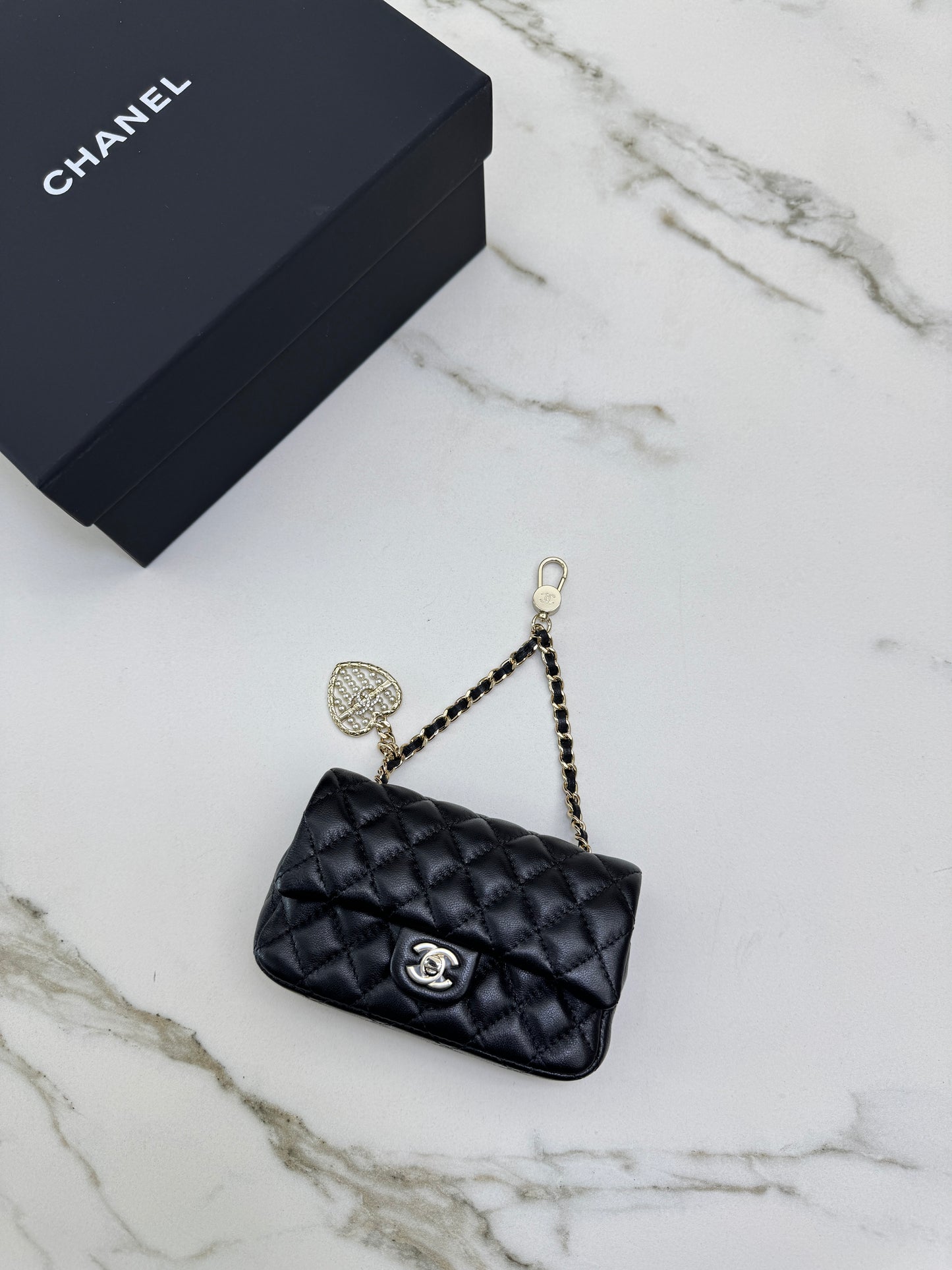 CHANEL 迷你CF包掛 黑色