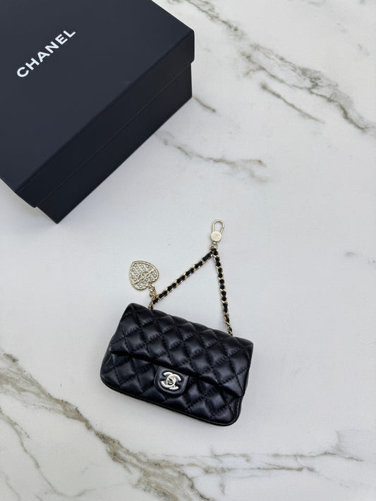 CHANEL 迷你CF包掛 黑色