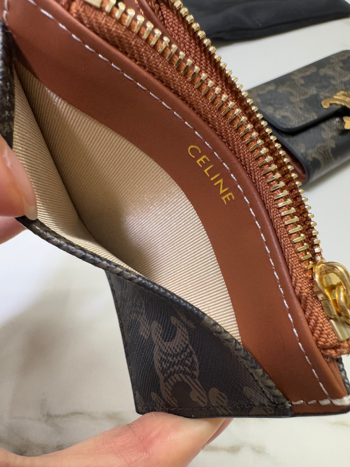 CELINE 兩件套三摺錢包 可拆式拉鍊零錢包