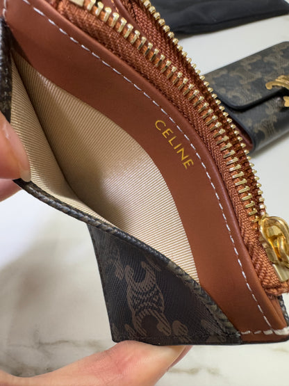 CELINE 兩件套三摺錢包 可拆式拉鍊零錢包