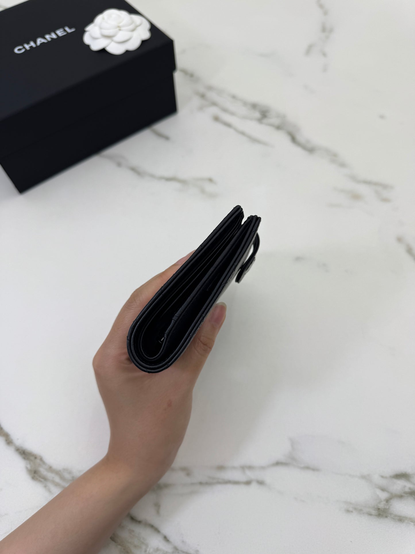 CHANEL 25K Passport Holder So Black