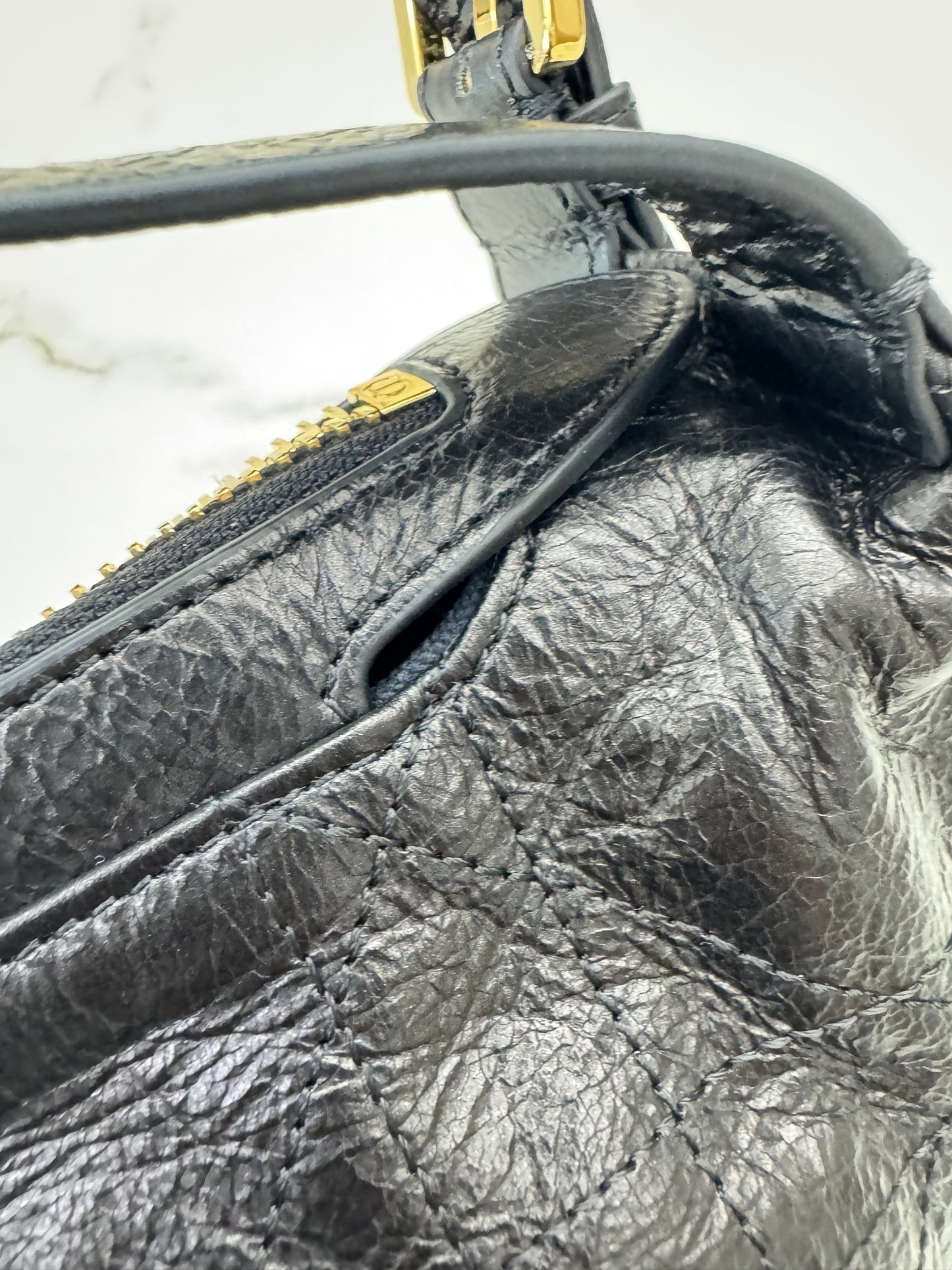 DIOR D-Journey Small 黑色油臘皮